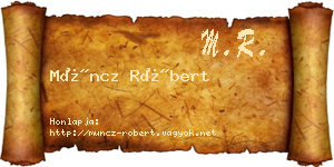 Müncz Róbert névjegykártya